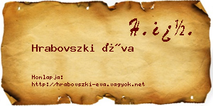 Hrabovszki Éva névjegykártya