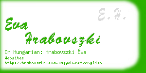 eva hrabovszki business card